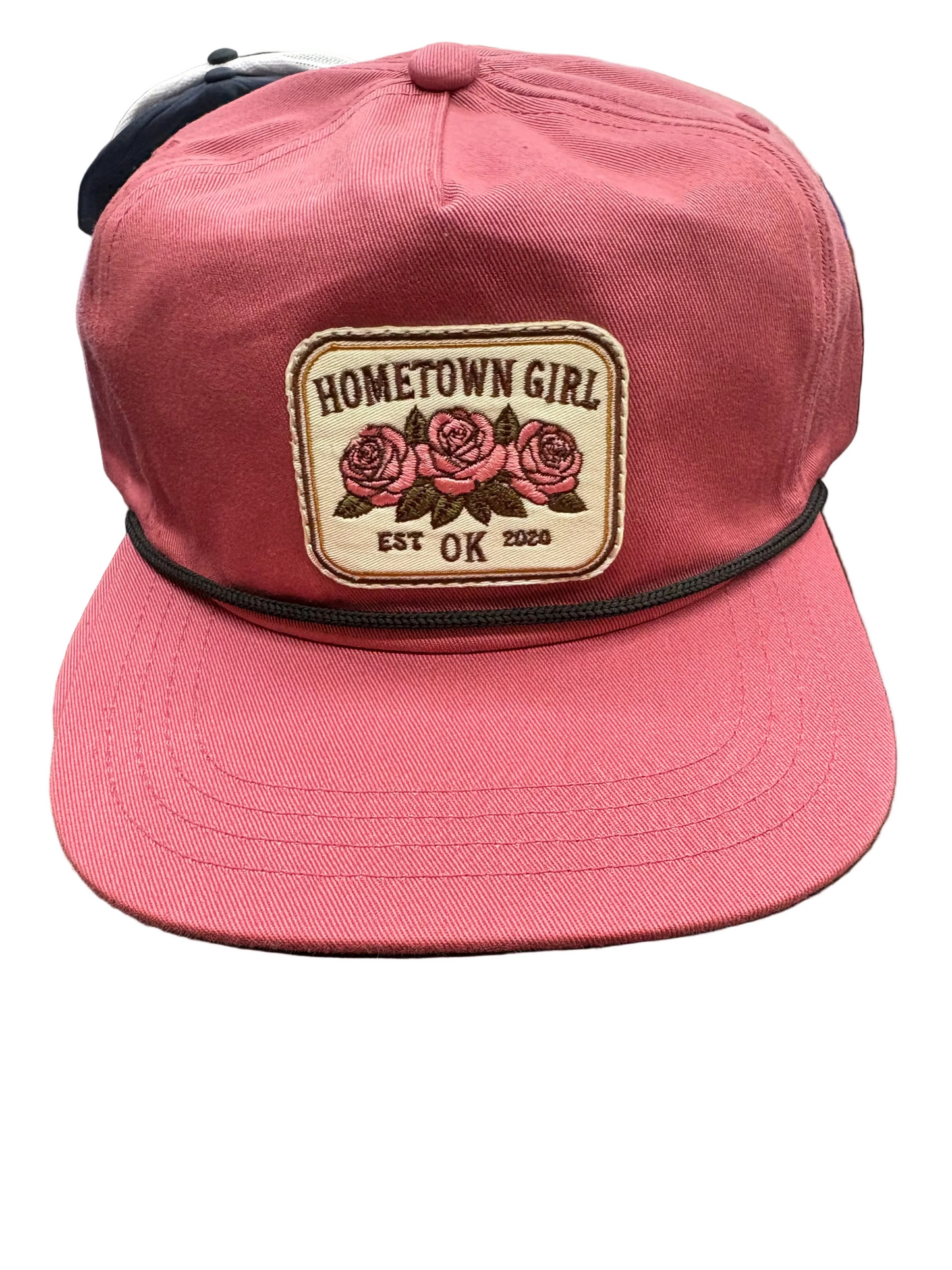 Rose cap with 'Hometown Girl' patch featuring roses 