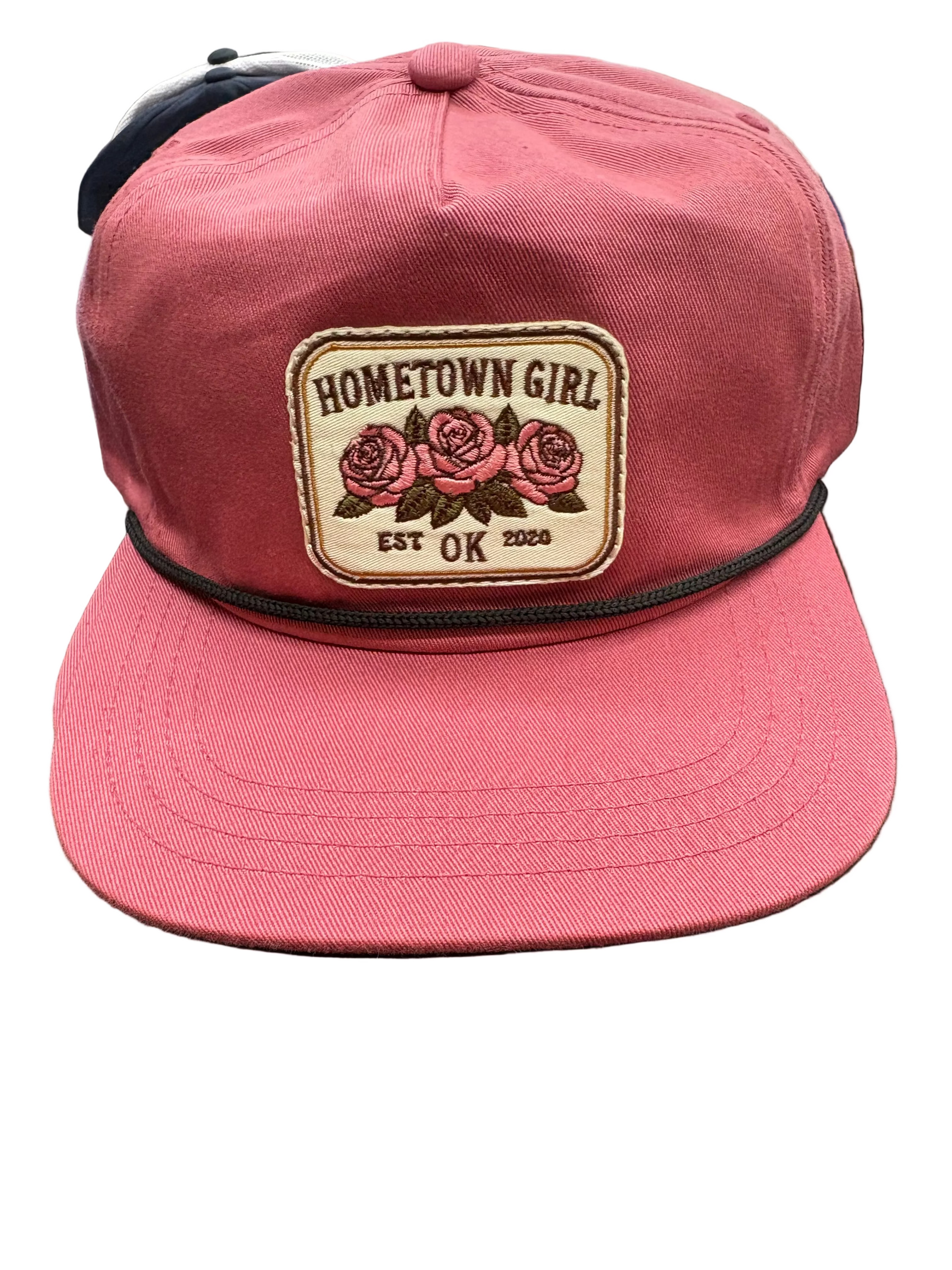 Rose cap with 'Hometown Girl' patch featuring roses 